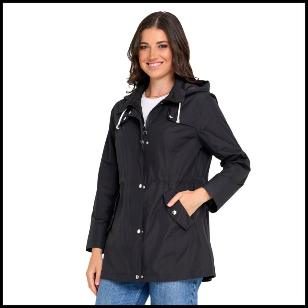 Waterproof Rain Jacket with Hood, Adjustable Fit, Lightweight for Travel